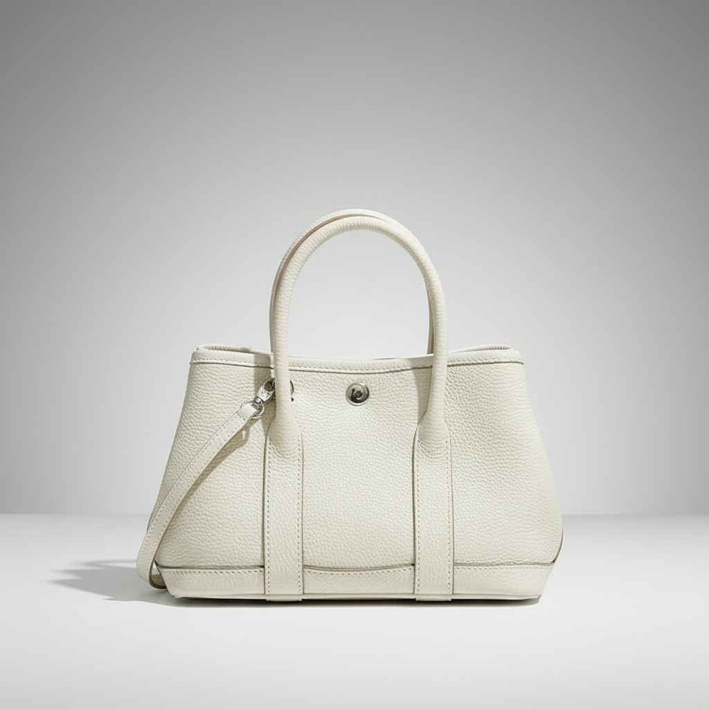 Mala branca com fundo de estúdio