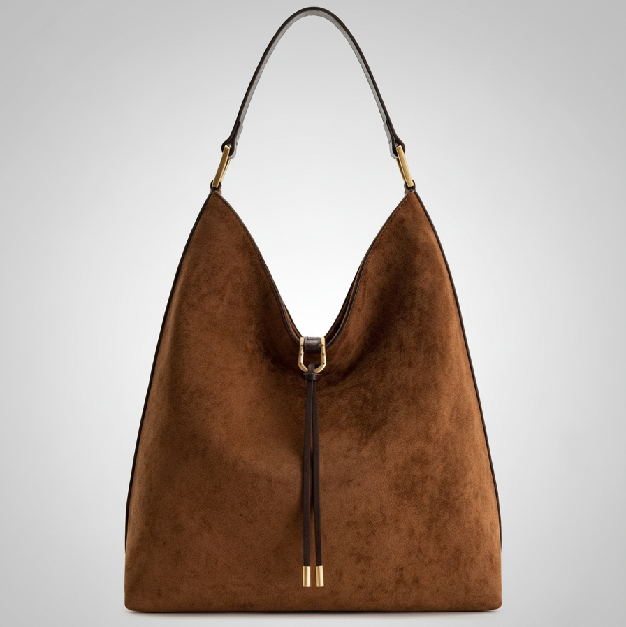 Mala castanha com fundo de estúdio