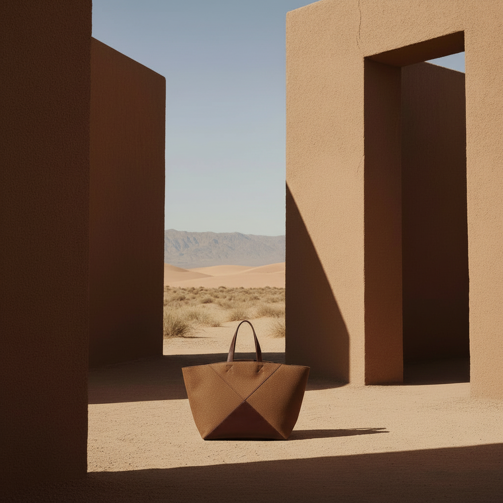 Mala tote em ambiente desértico