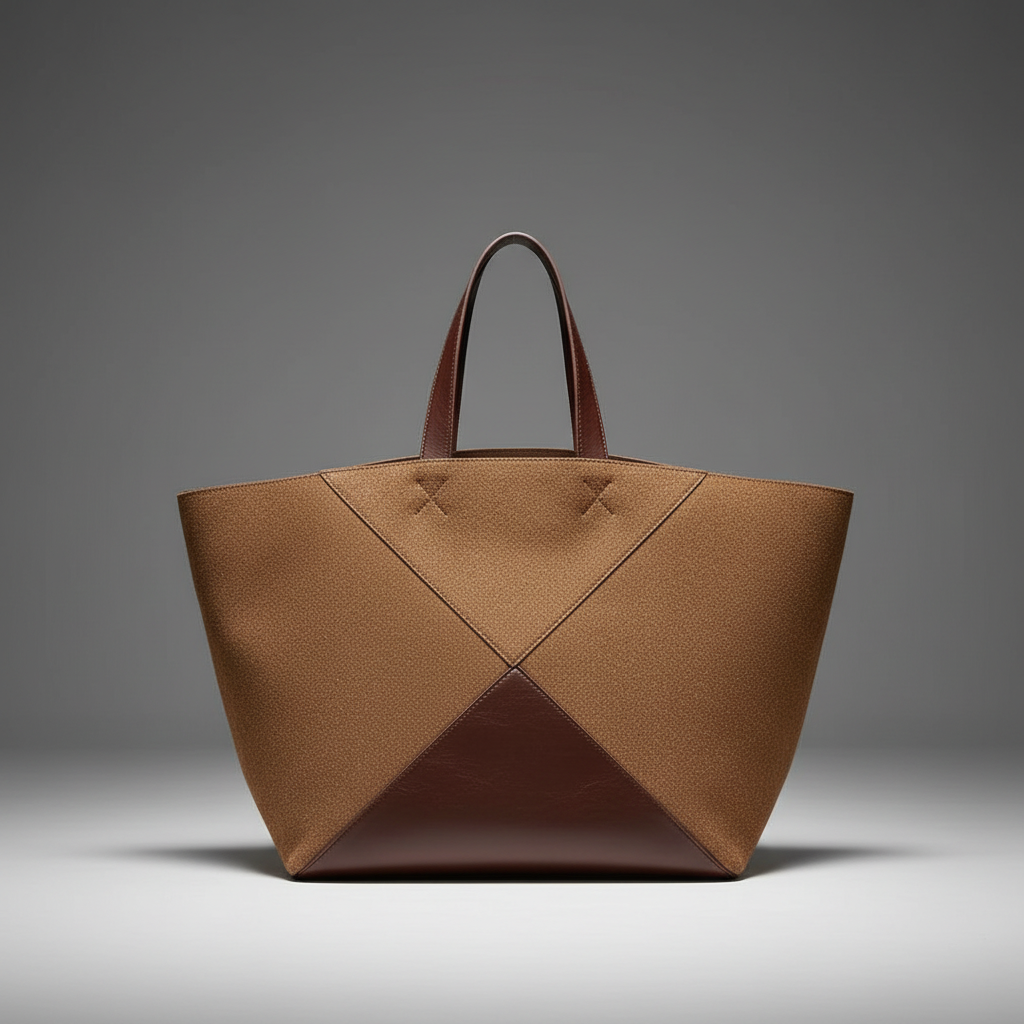 Mala tote pousada com fundo de estúdio