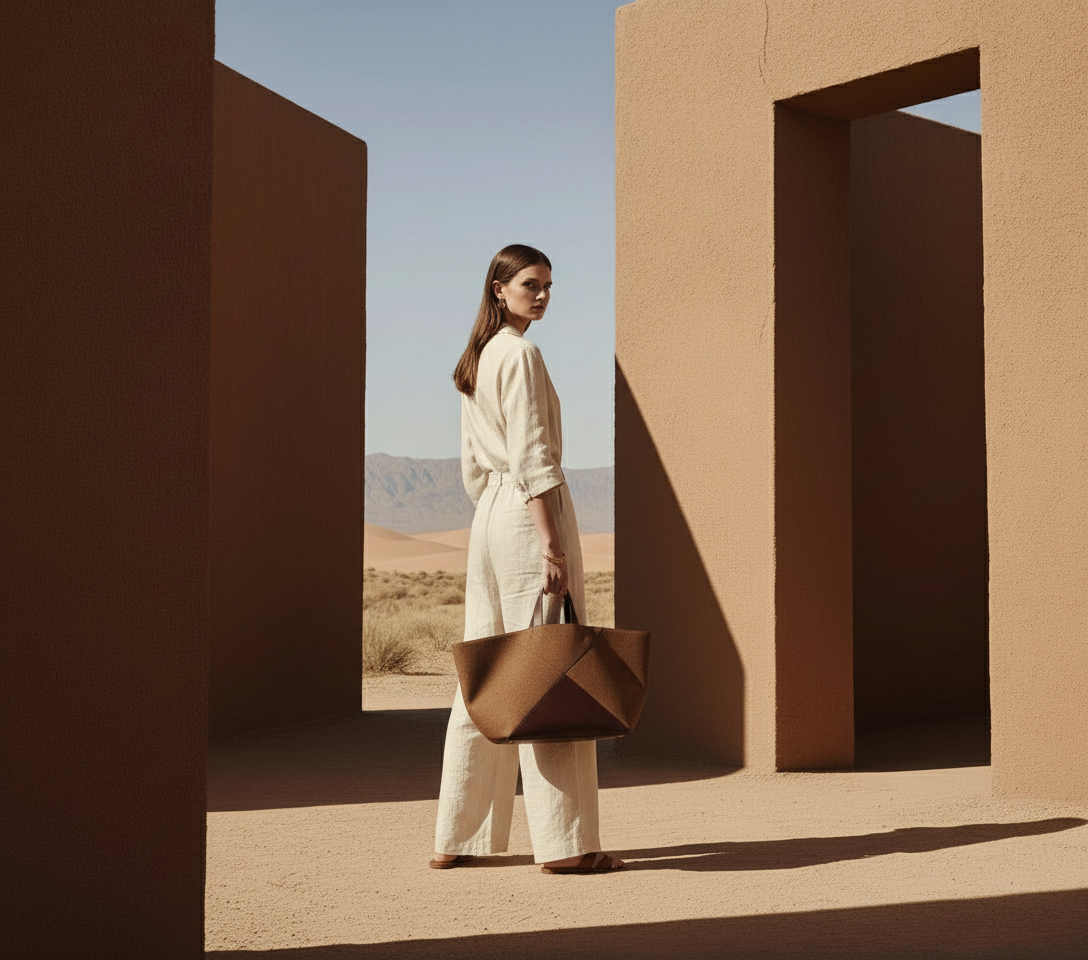 Modelo de costas com mala